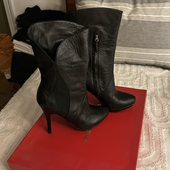 Charles Jourdan high heel leather boots - Picture 3 of 10
